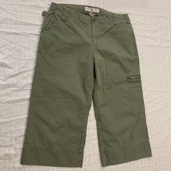 💐💐💐  TOMMY HILFIGER WOMENS CARGO COTTON CAPRIS PANTS SIZE 6   💐💐💐 - Picture 1 of 4